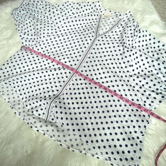 Artistic Works by Lu Navy & White Polka Dot Balloon Sleeve Blouse - Picture 5 of 16